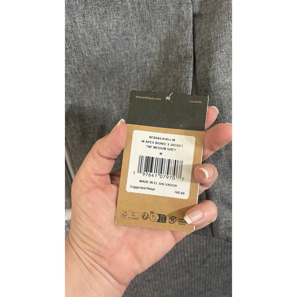 The North Face Apex Bionic 3 Jacket Womens Medium Gray Mock Neck Wind Wall - Picture 4 of 12